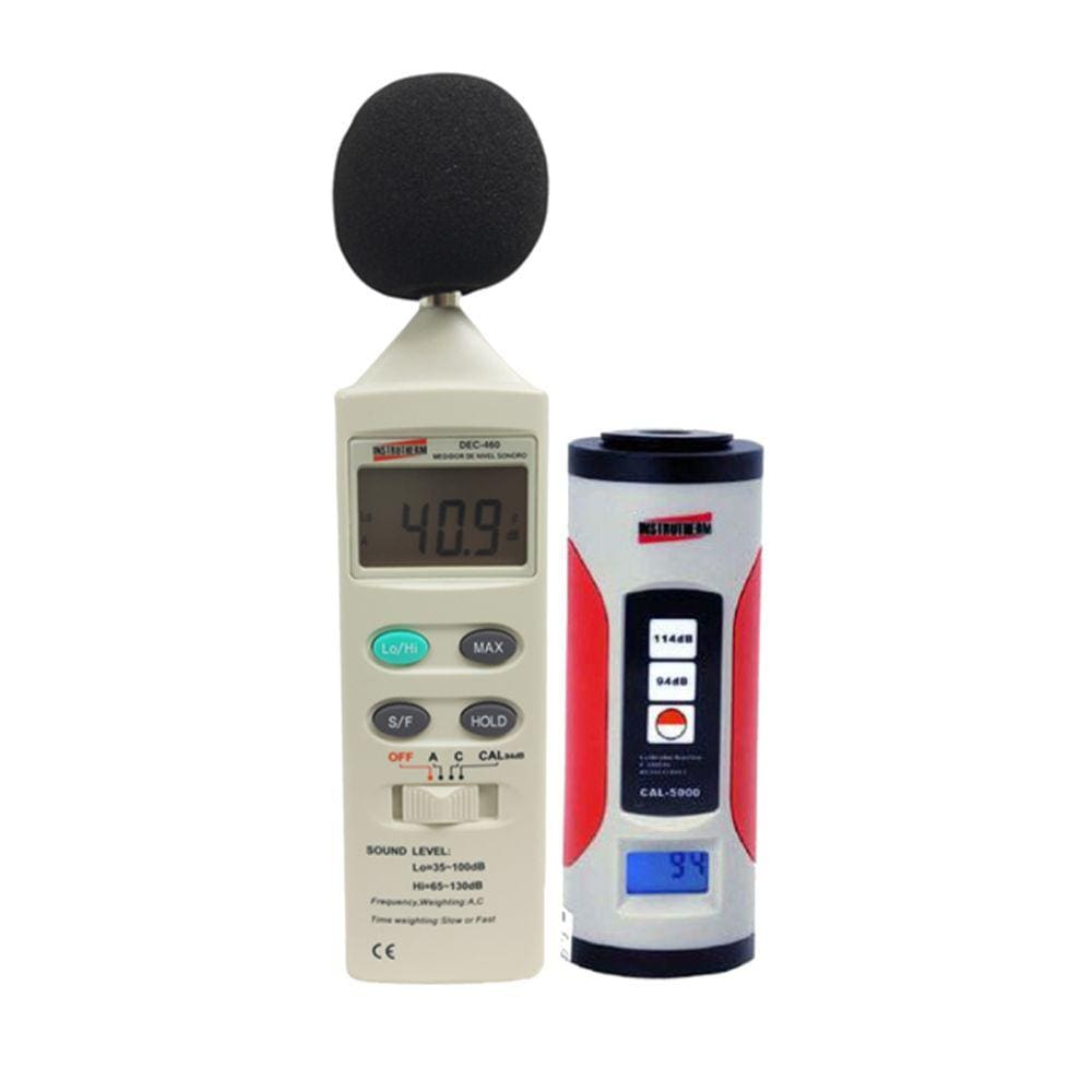Kit Decibelímetro Digital Acústico 35 A 130Db Dec-460 Calibrador Ruído Classe 1 Cal-5000 Instrutherm Estojo Protetor