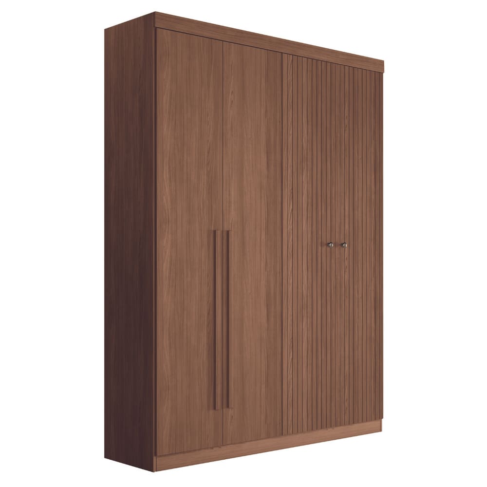 Guarda Roupa Casal Ripado 4 Portas Elvas Jatobá
