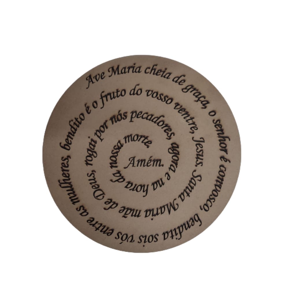 Oração Ave Maria Mandala 30 Cm Gravado Mdf 3mm Natural [F031]