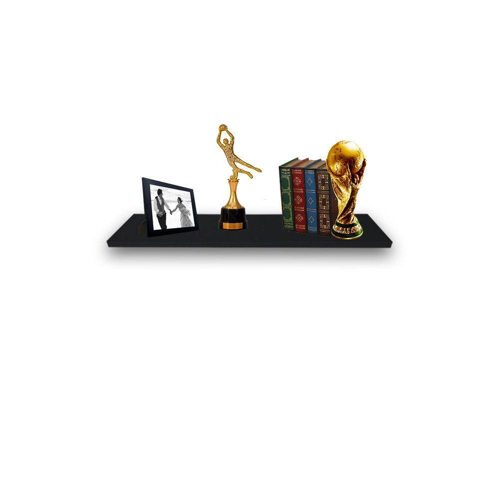 Prateleira Simples 60x15 Em Mdf Preto [F031]