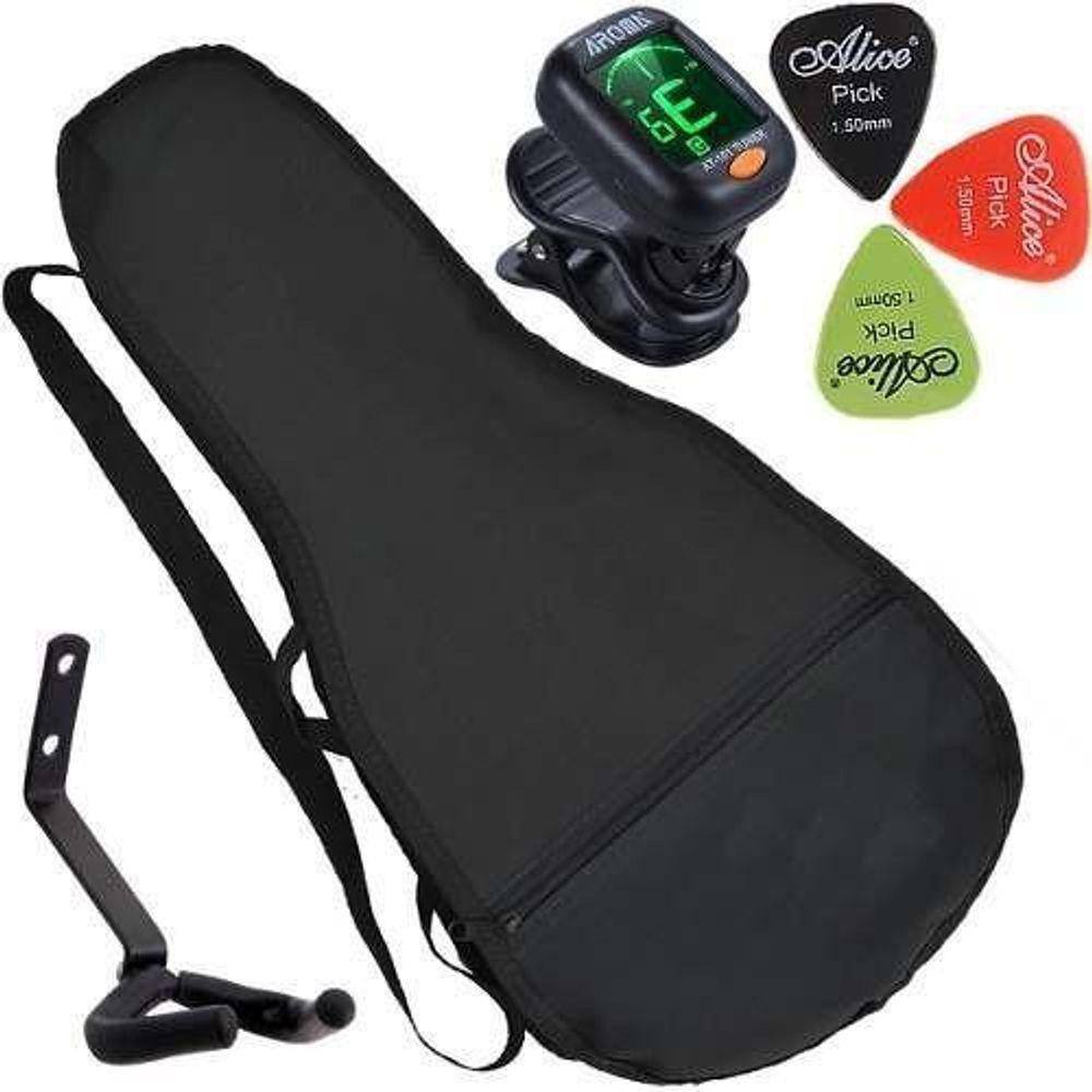 Kit Capa Para Cavaco Completo Com Suporte Afinador Palhetas