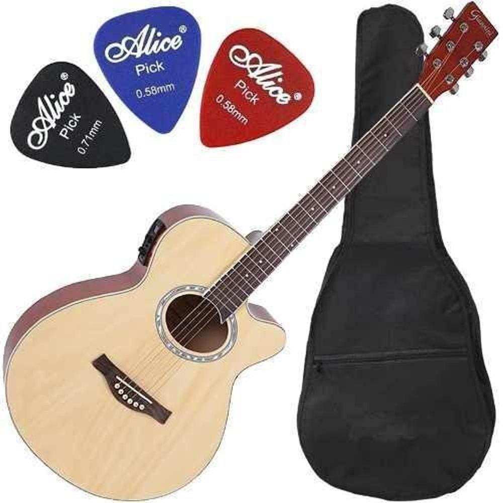 Kit Violão Eletroacústico Mini Jumbo Afinador Gsf1R Giannini