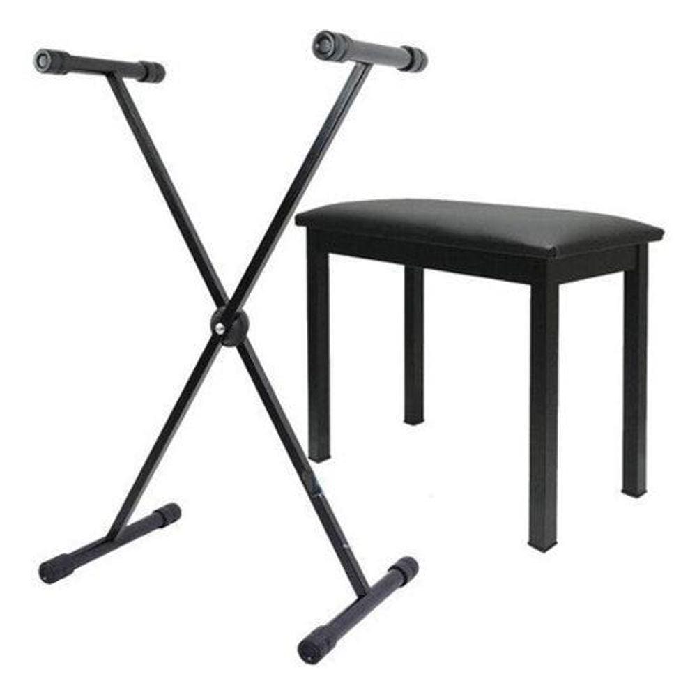 Suporte Para Teclado E Pianos Em X + Banco Estofado Envio24H