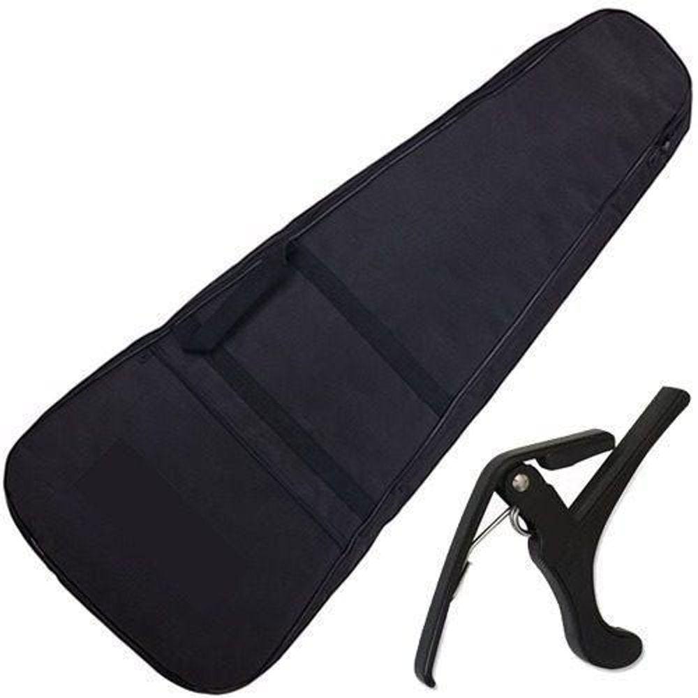 Kit Capa Bag Para Violão Clássico Acolchoada Com Capotraste