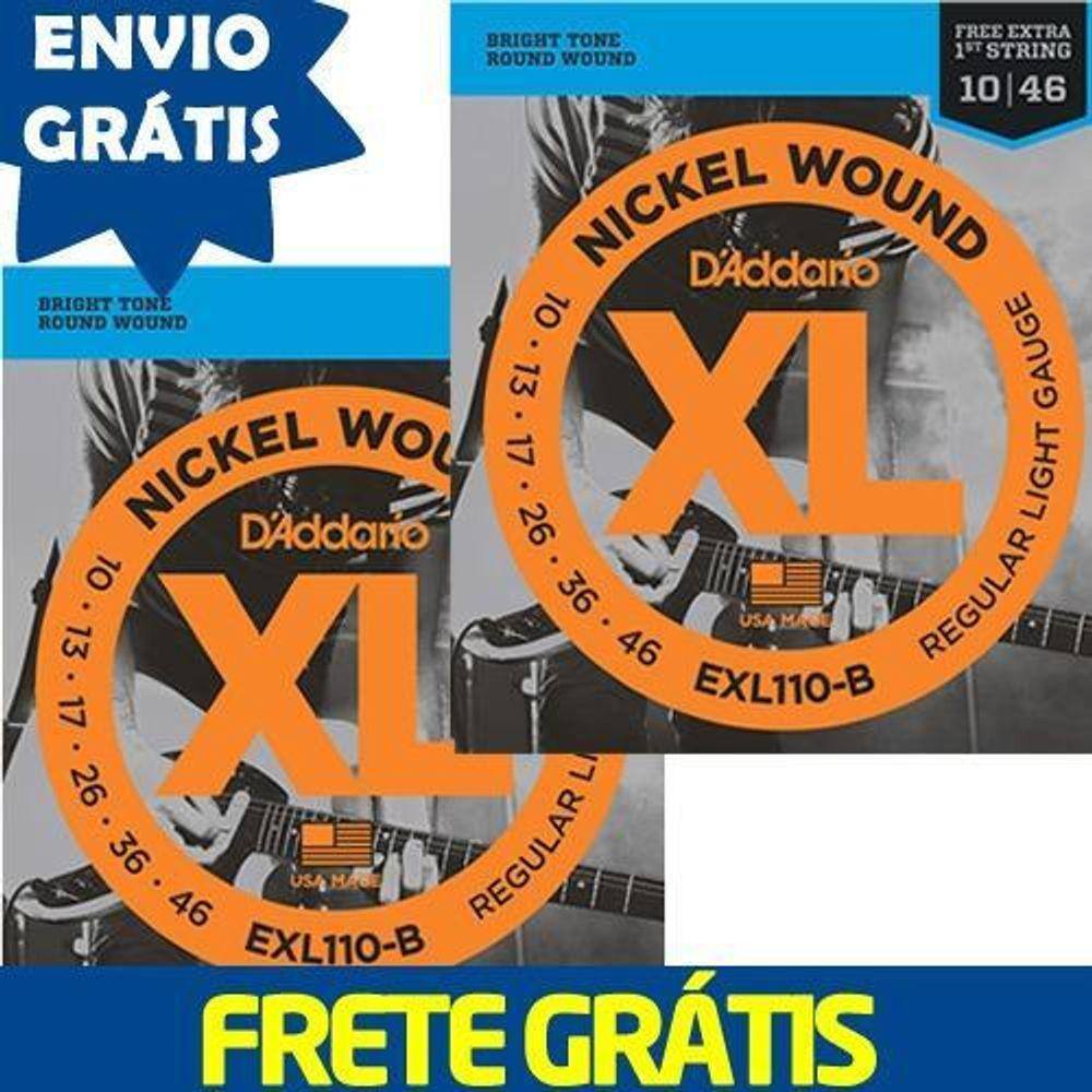 Kit 2 Encordoamento Guitarra D`Addario Exl110