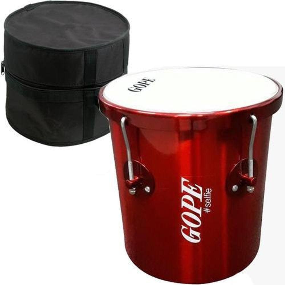 Kit Repique De Mão 30Cm X11 Pol Cereja Lal3011 Gope Com Capa