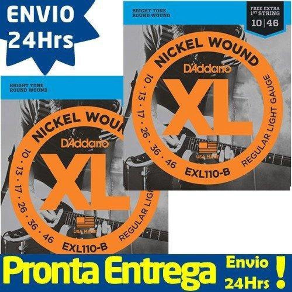 Kit 2 Encordoamento Para Guitarra D`Addario Exl110