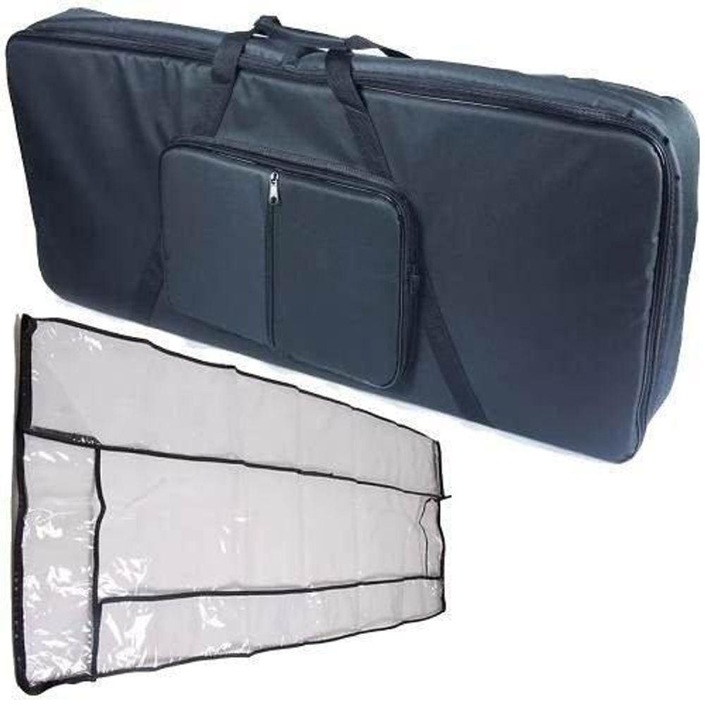 Kit Capa Acolchoada Teclado 6/8 Extra Luxo Com Cobertura