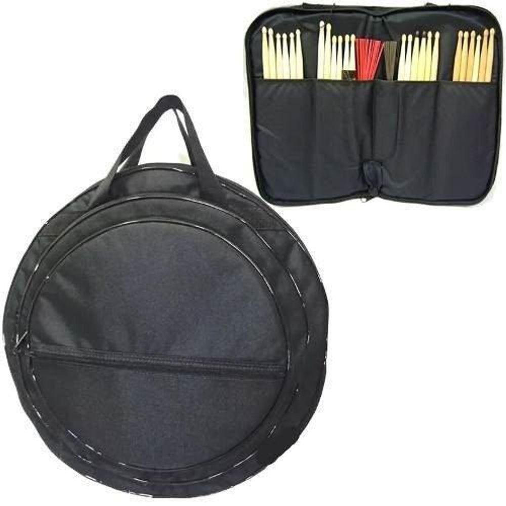 Kit Capa Acolchoada Para Pratos + Capa Para Baqueta Envio24H