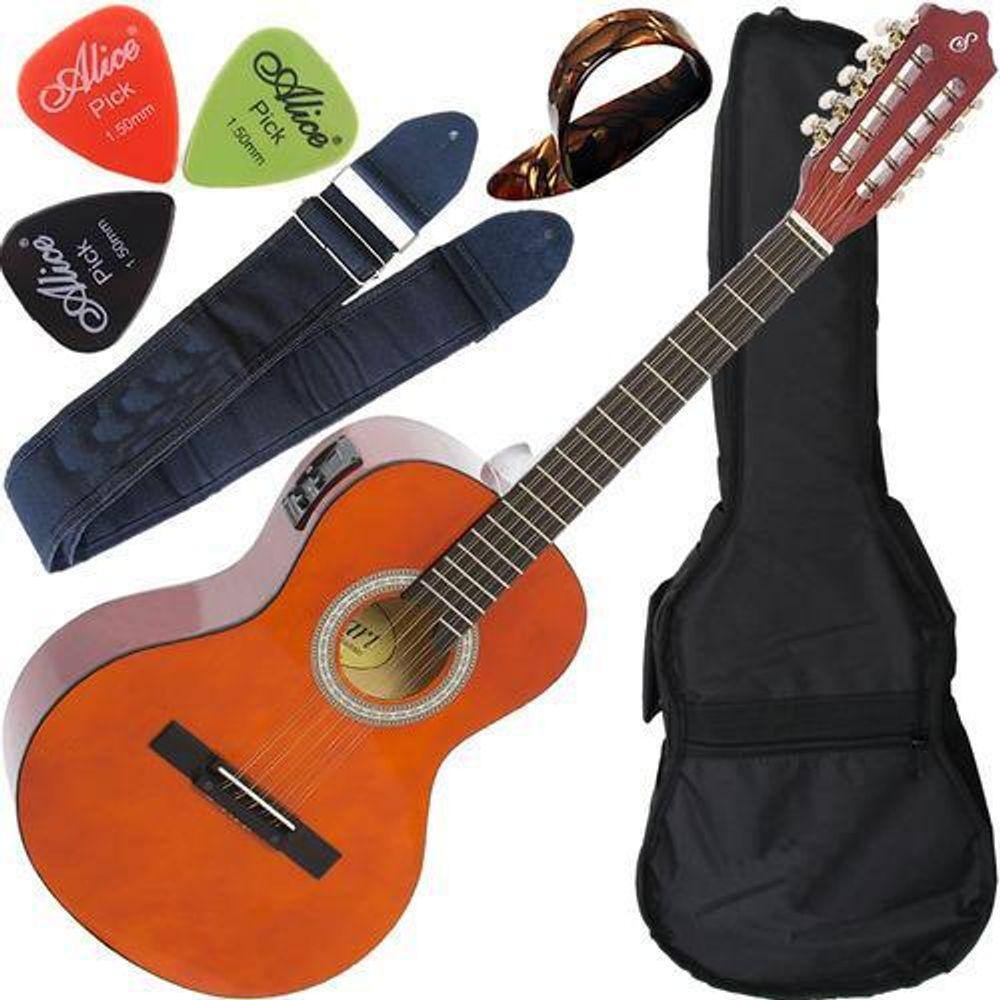 Kit Viola Caipira Eletroacústica Completa Vs14 Eq Giannini