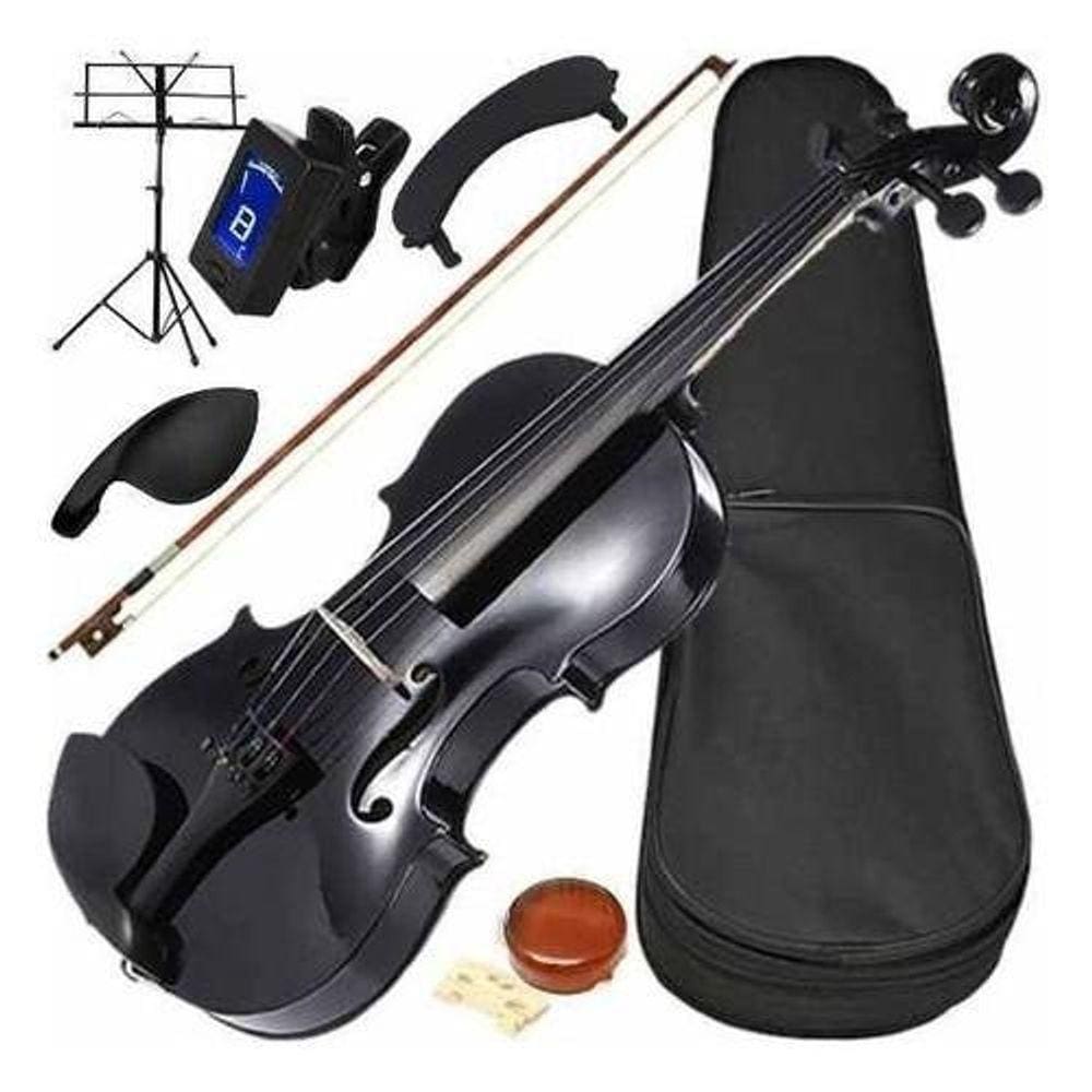 Kit Violino 4/4 Preto Completo Com Multi Acessórios Ronsani