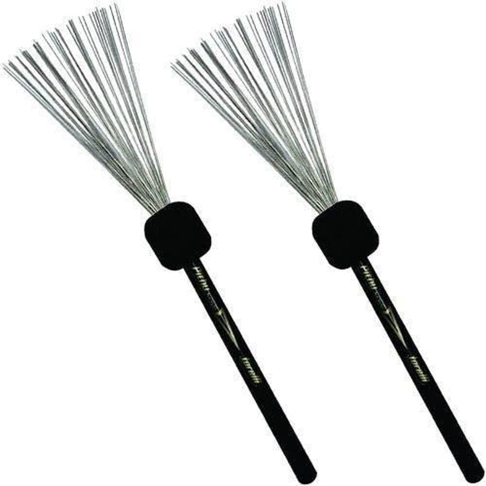 Kit 2 Vassourinha Fios Aço Para Cajon Torelli Pithy Retrátil