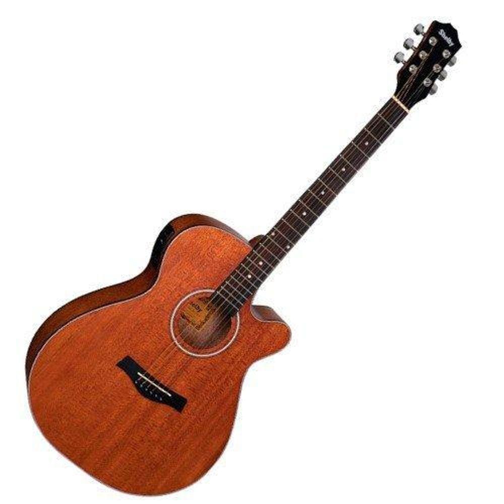 Violão Shelby Sga196C Mini Jumbo Elétrico Natural Acetinado