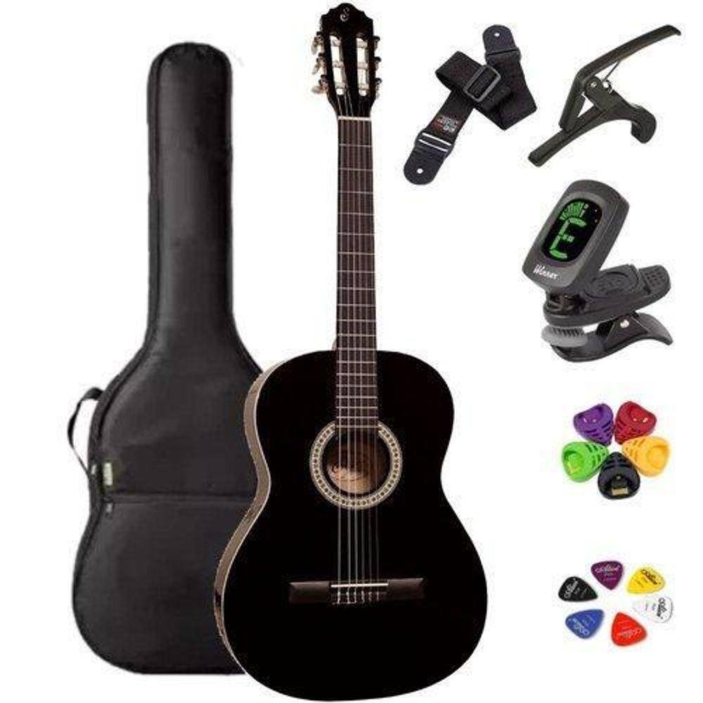 Violão Acústico Giannini Clássico Nylon N-14 Bk + Kit4Kl