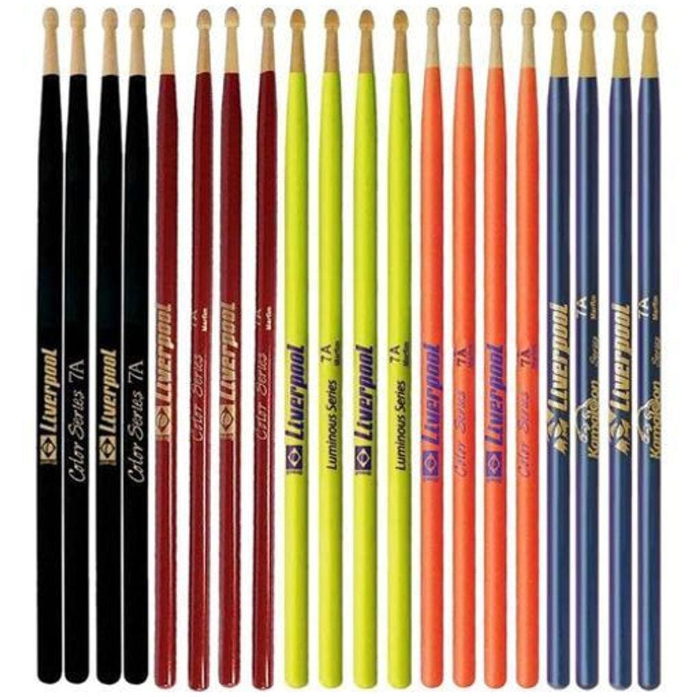 10 Pares Baquetas Colors Luminous Kamaleon 7A Liverpool