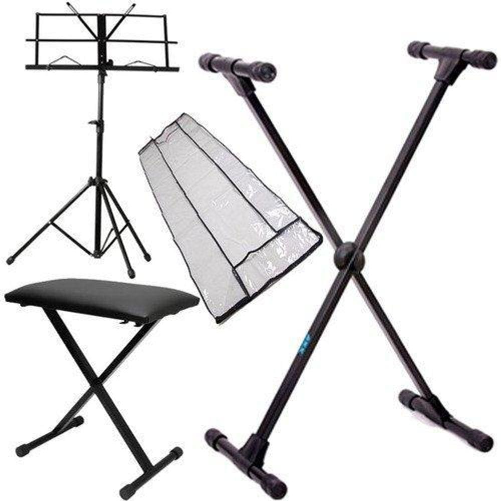 Kit Acessórios De Teclado Suporte Cobertura Partitura Banco