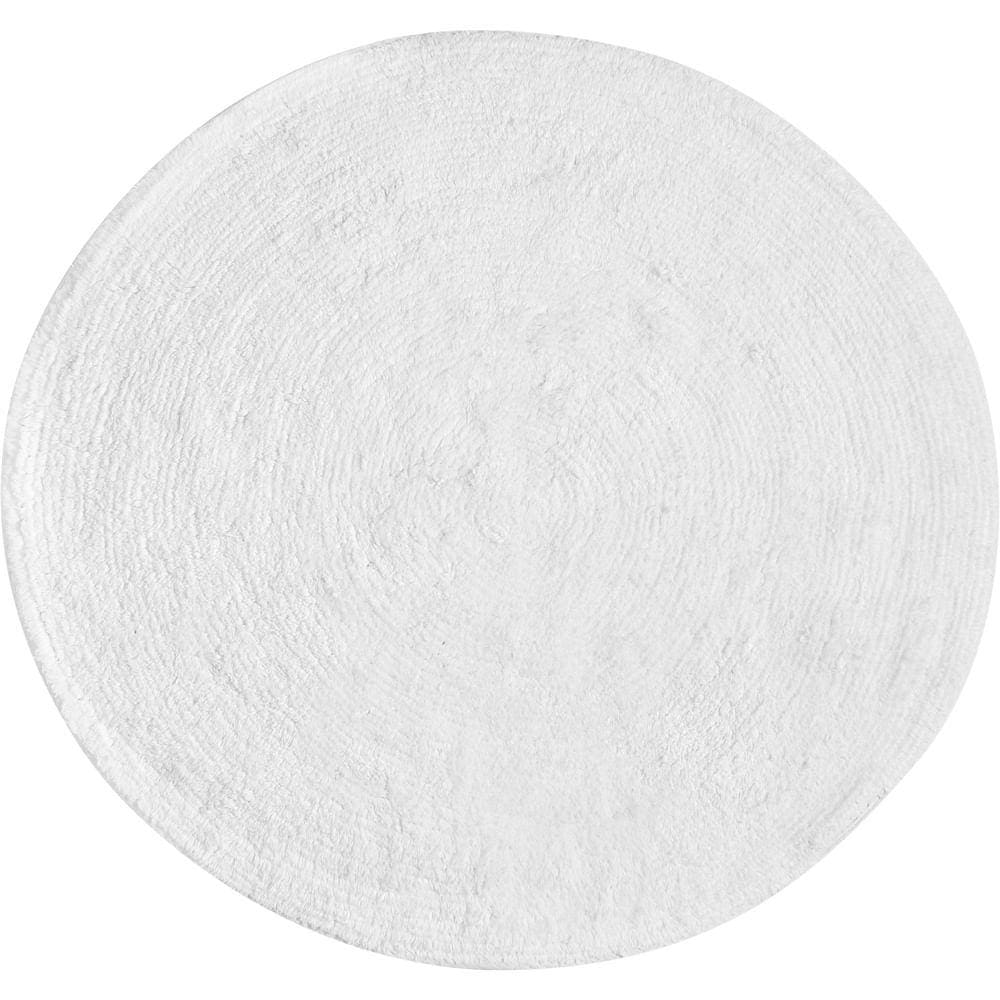 Tapete De Quarto Algodão Redondo Vizapi Varanasi 150Cm Branco