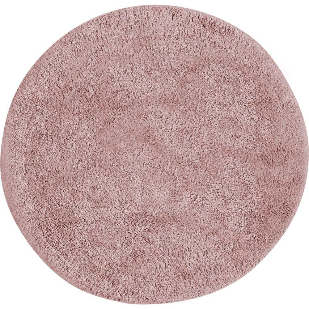 Tapete De Banheiro Algodão Redondo Vizapi Varanasi 60Cm Vermelho Rose