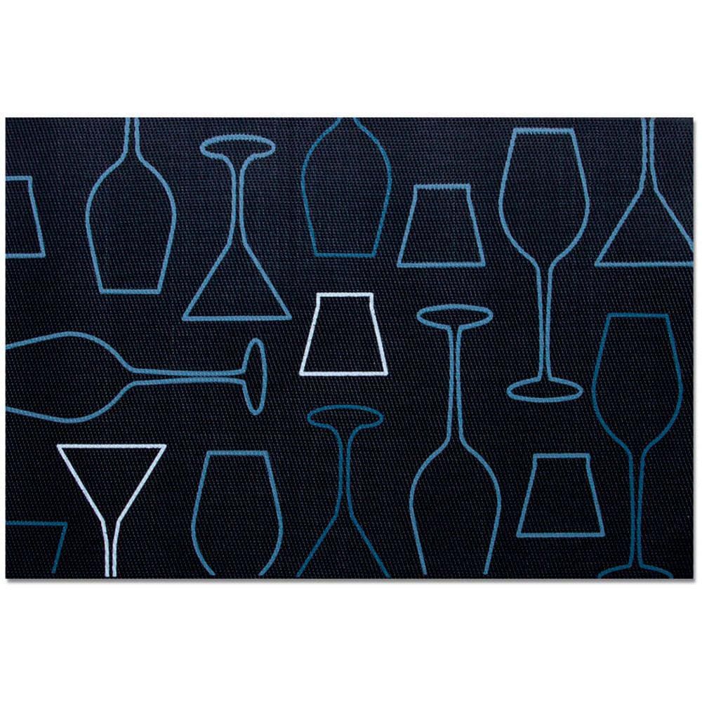 Jogo Americano Vizapi 30X45Cm Taças Vz12345 Preto Cinza