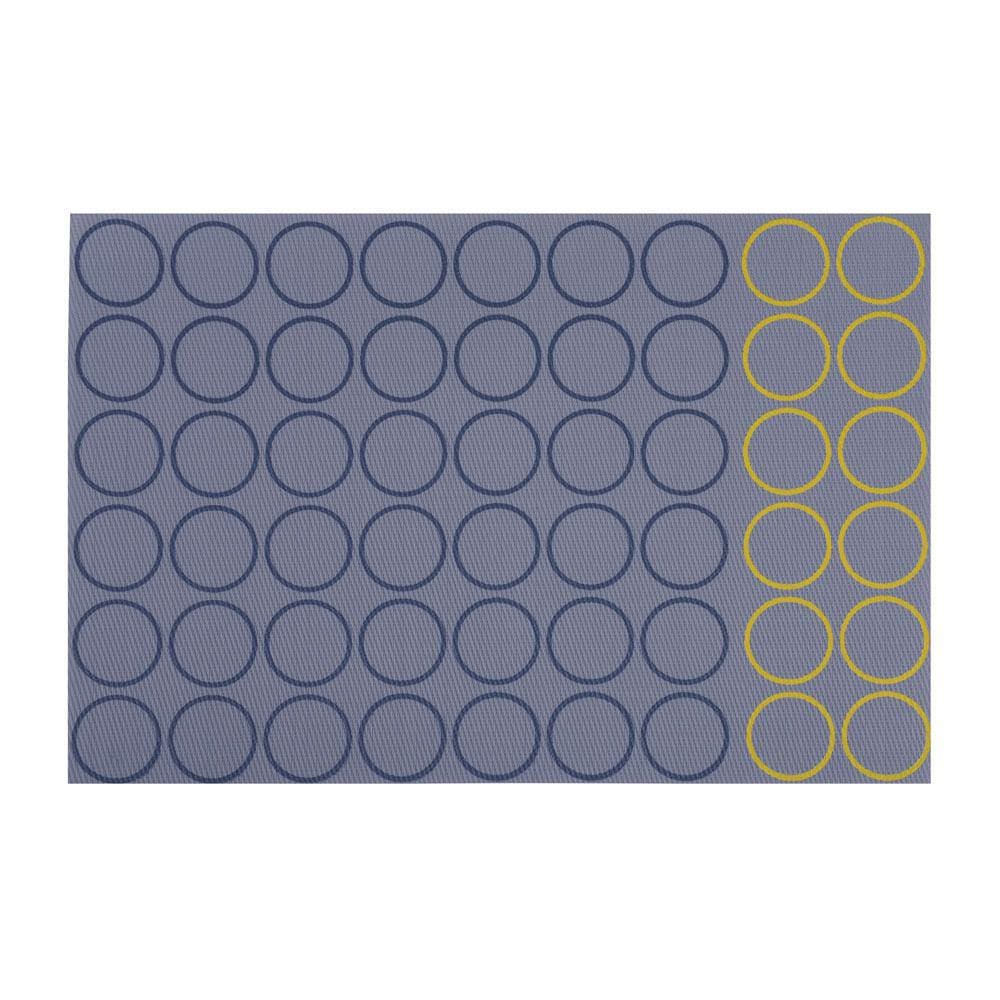 Jogo Americano Vizapi 30X45Cm Círculos Cinza Amarelo Bege