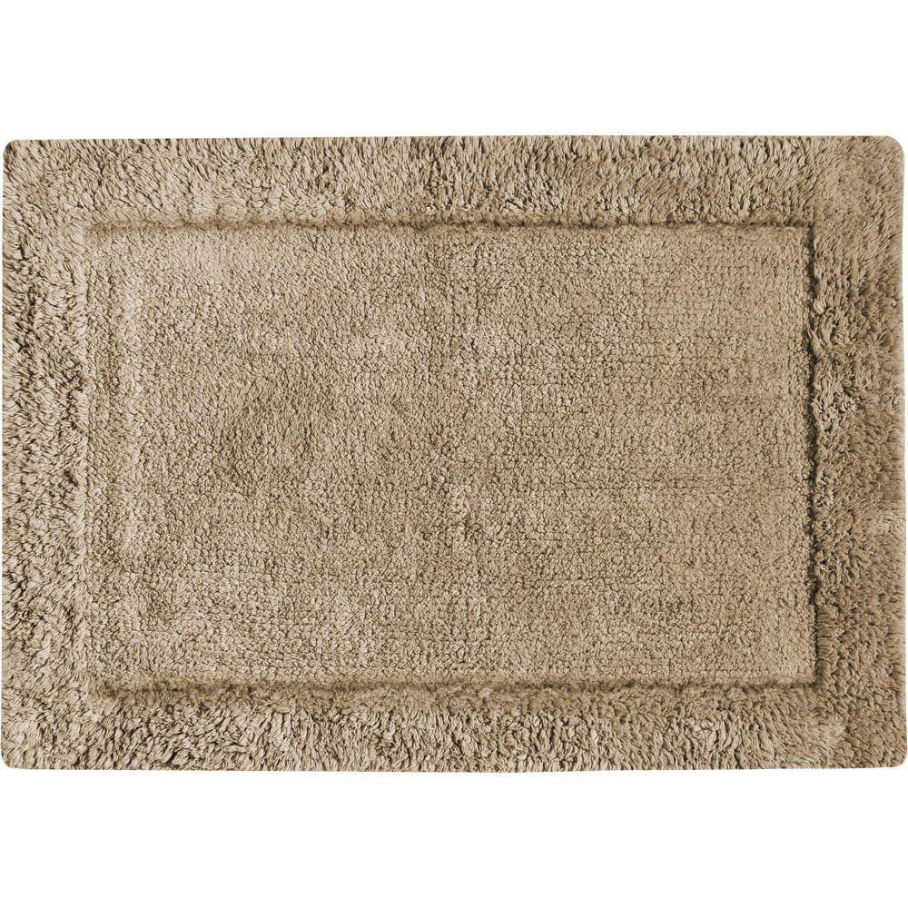 Tapete De Banheiro Algodão Retangular Vizapi Kota 50X70Cm Bege