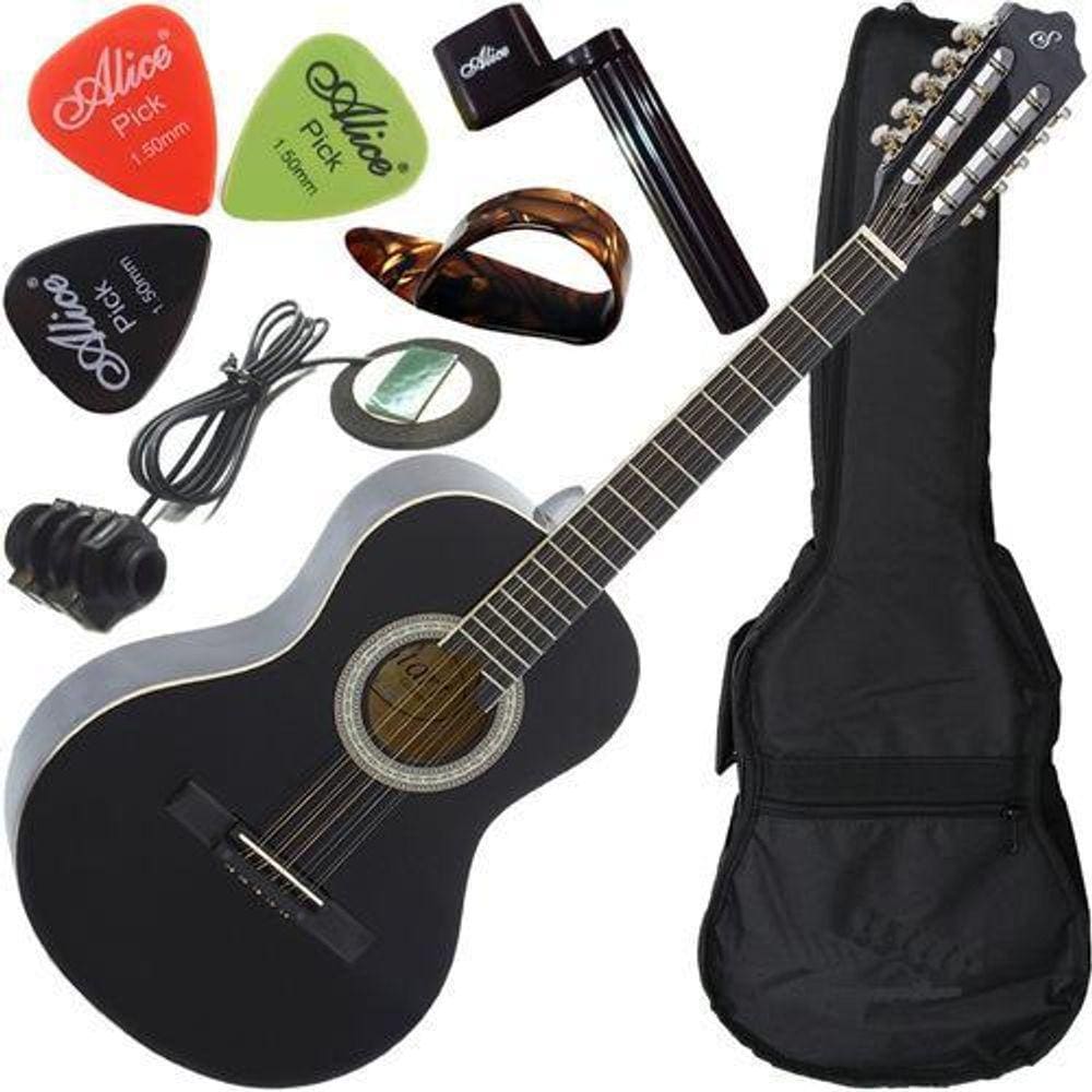 Kit Viola Caipira Eletroacústica Acessórios Vs14 Giannini