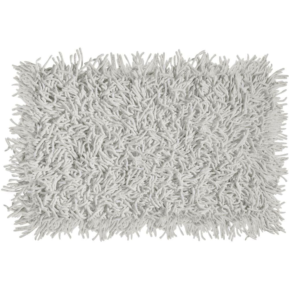 Tapete De Quarto Algodão Retangular Vizapi Thane 100X150Cm Cinza Off White