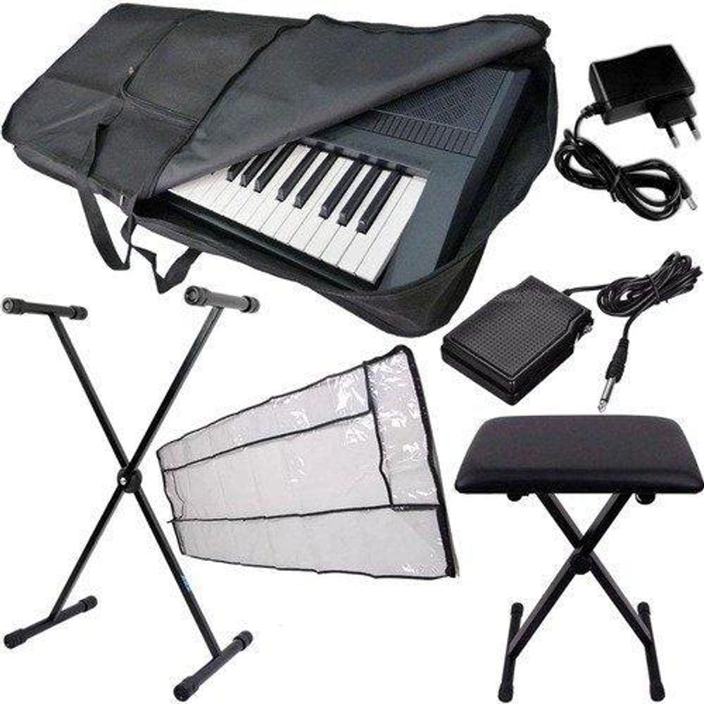 Kit Capa Para Teclado Musical Completo Com Multi Acessórios