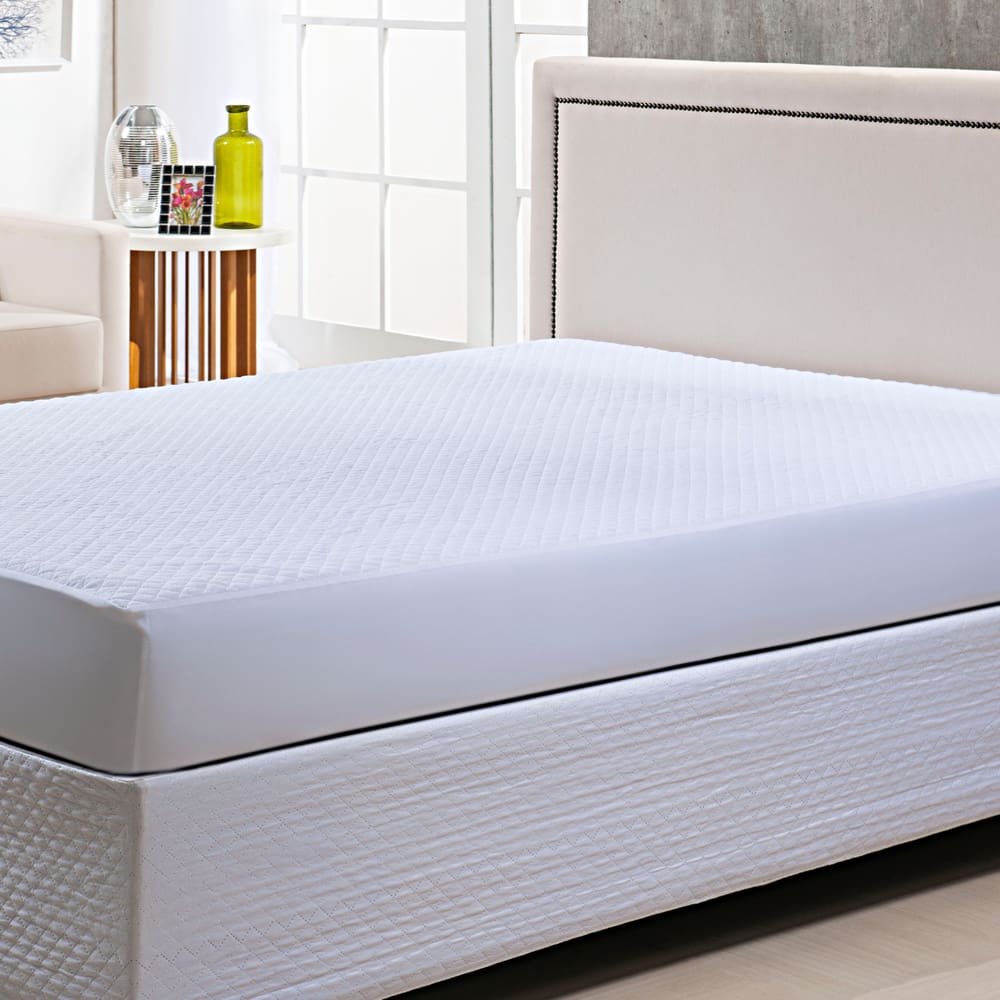 Protetor de Colchão Impermeável Casal Padrão Matelado Com Elástico Atacama Branco