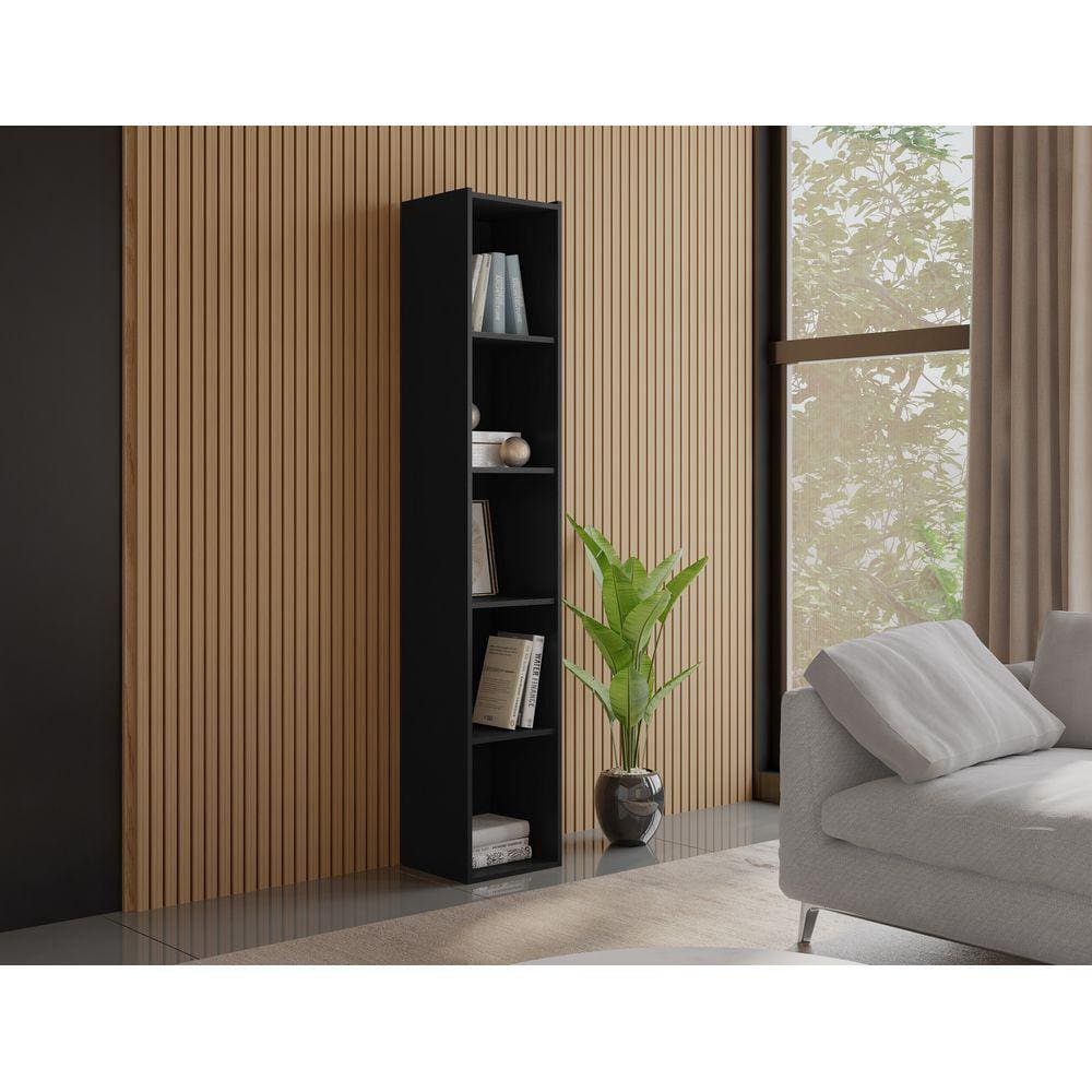 Estante Para Livros Janaina com 4 Prateleiras Preto - AJL Móveis