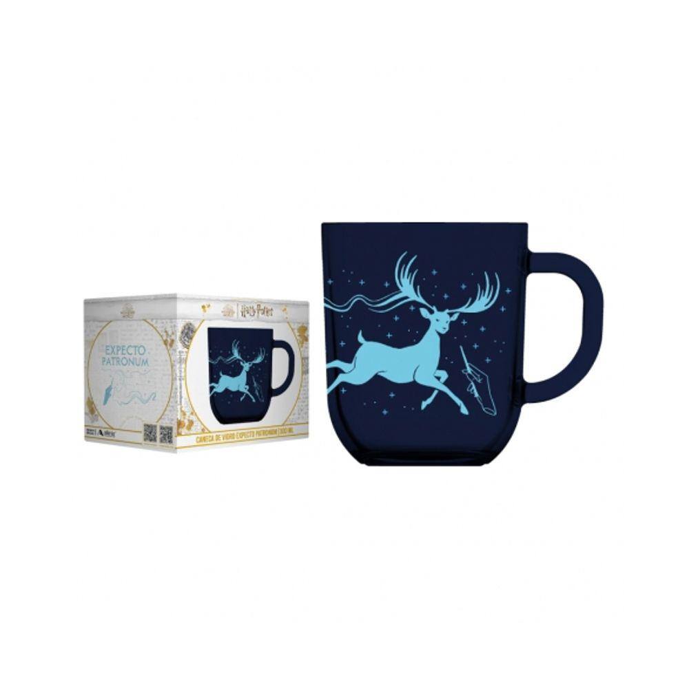 Caneca De Vidro Prime Harry Potter Elementos 300 ML - Luva Com 1 Unid - Expectro Patronun