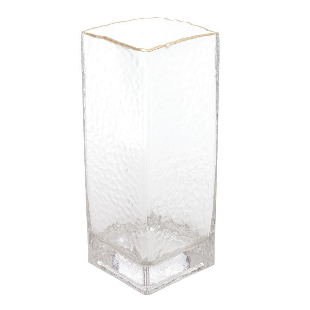 Vaso de Vidro com Fio de Ouro Taj 10cm x 10cm x 25cm - Wolff