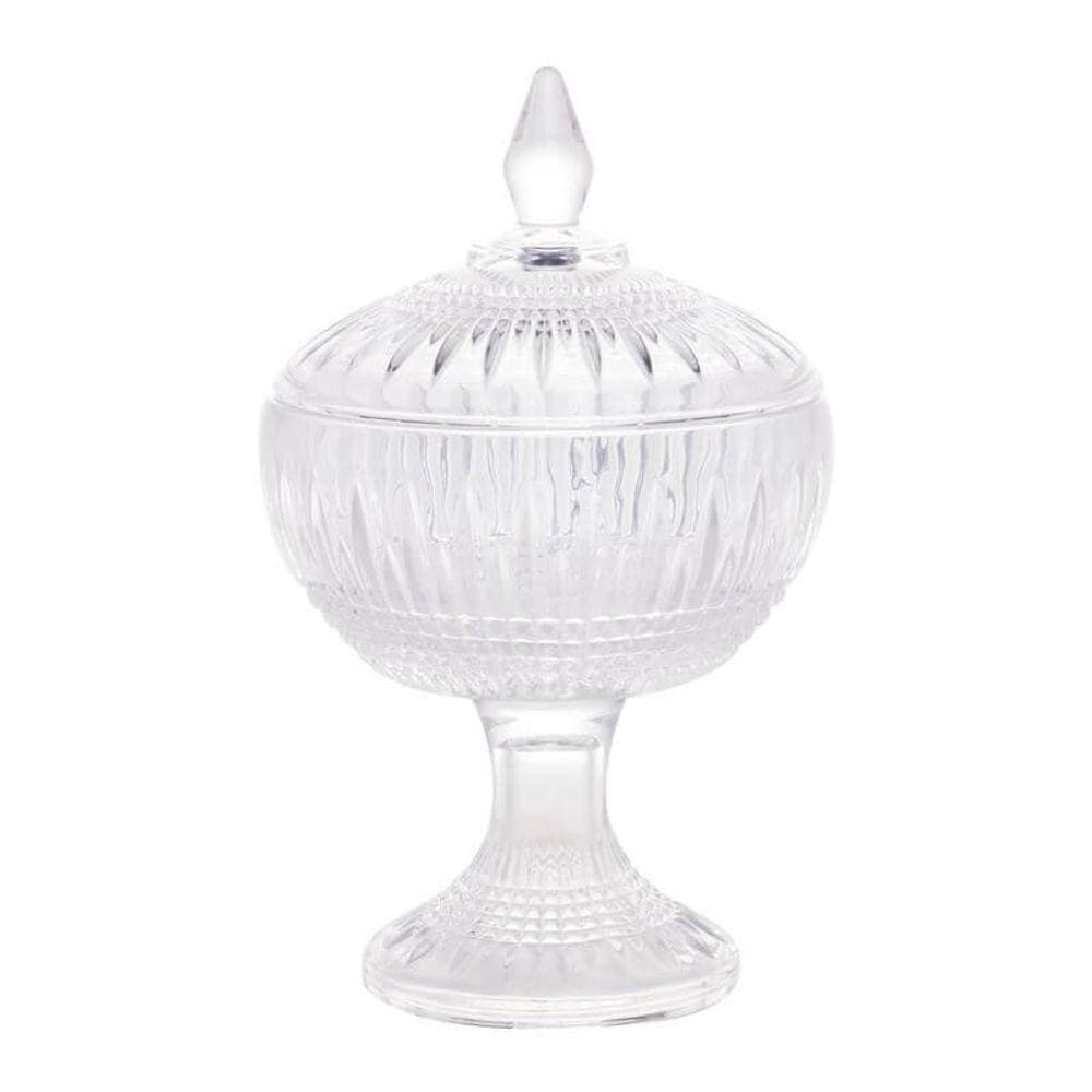 Potiche Decorativo de Cristal com Pé Queen 14cm x 22cm - Wolff