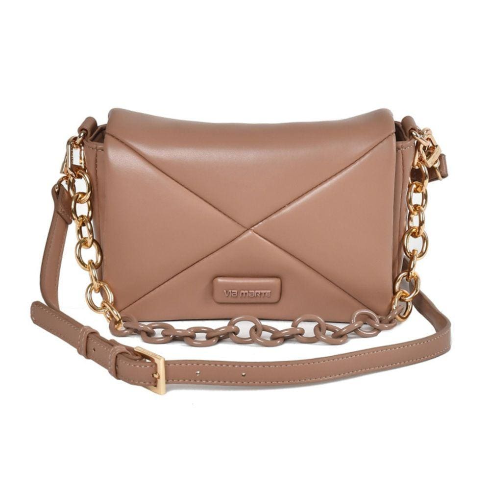 Bolsa Matelassê Quadrada Via Marte Alça Longa e Corrente Ajustável B1-153