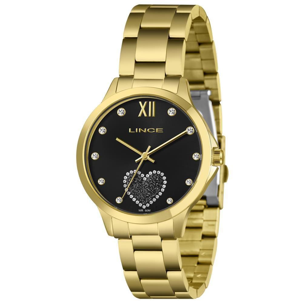 Relógio Lince Feminino Ref: Lrg4808l40 P3kx Coração Dourado