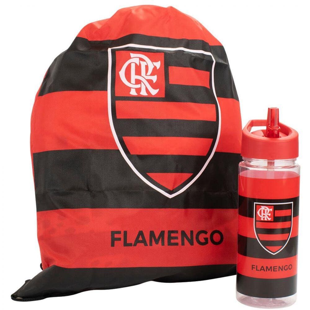 Garrafa Flamengo Plástica 450 ML Com Sacochila- EAS026-5