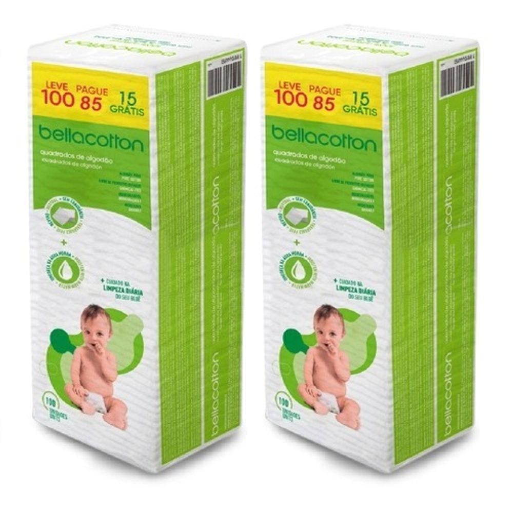 Kit 2 Algodao Quadrado Bellacotton Baby C/100