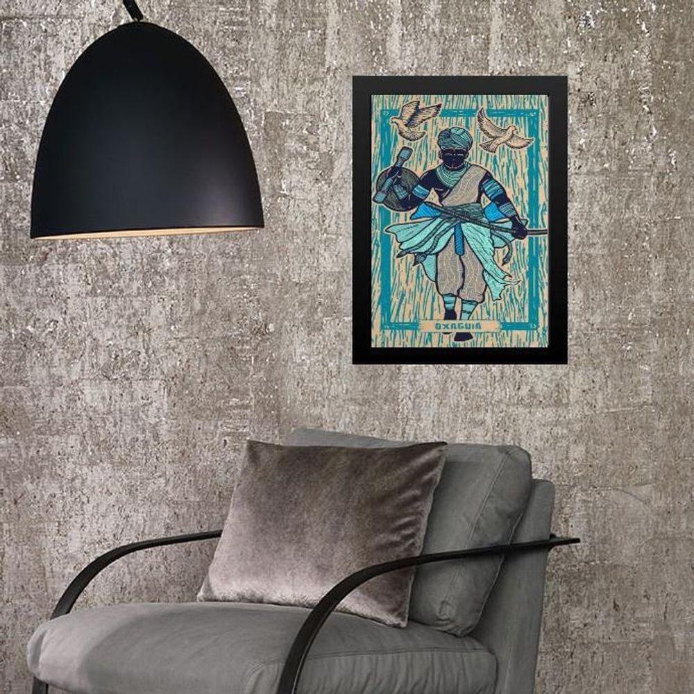 Quadro Decorativo Orixá Oxagiã 33X24Cm - Com Vidro