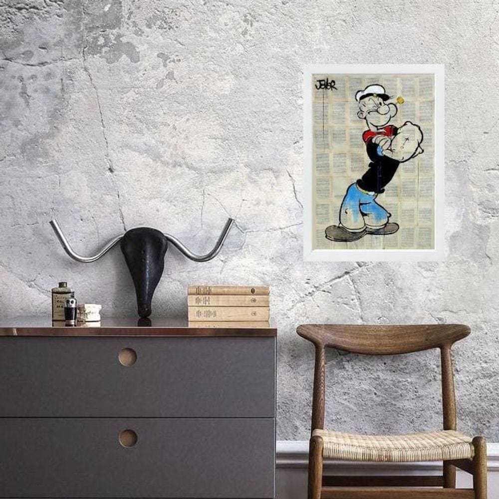 Quadro Decorativo Vintage Popeye 45X34Cm - Com Vidro