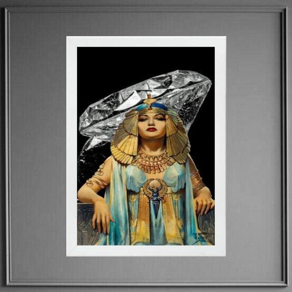 Quadro Arquétipo Cleópatra Com Diamante 24X18Cm - Com Vidro
