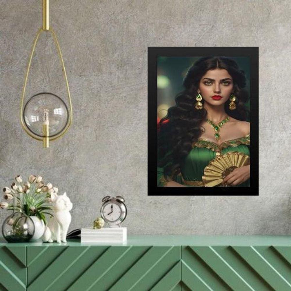 Quadro Umbanda Cigana Esmeralda 24X18Cm - Com Vidro