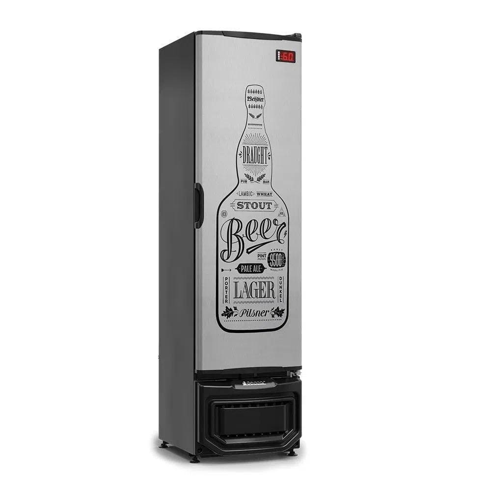 Cervejeira Gcb-23egw Tipo Inox 228 Litros Porta Cega Adesivada 127V - Gelopar