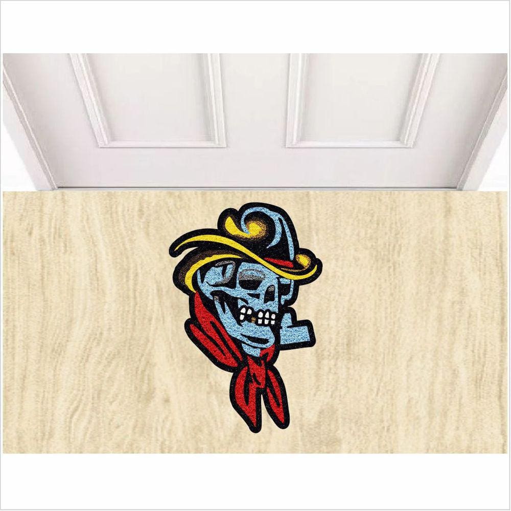 Tapete Decorativo Caveira Pirata Decoração 60X40 cm Formato.