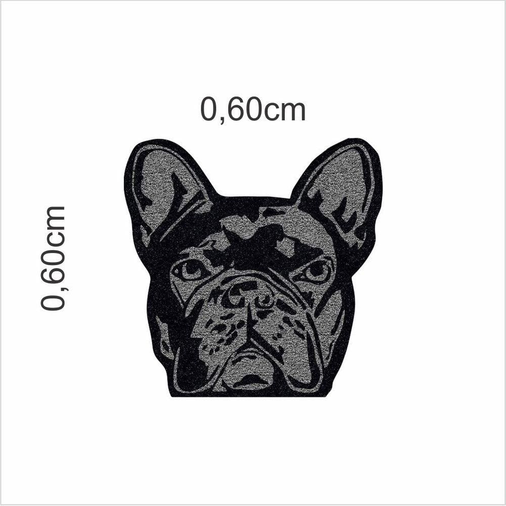 Tapete Rosto do Cachorro Bulldog Frances 60X60 cm Decoração.