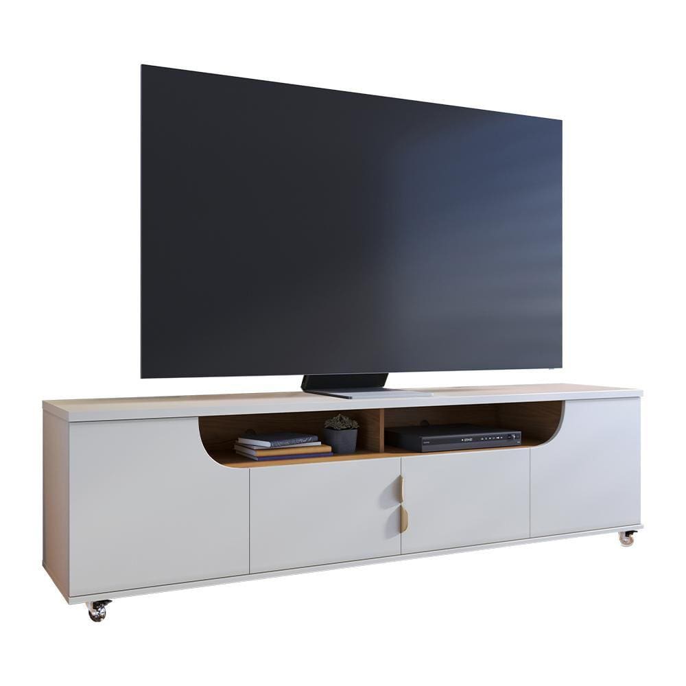 Rack Bancada Santorini Para TV até 75 Polegadas com Rodízios