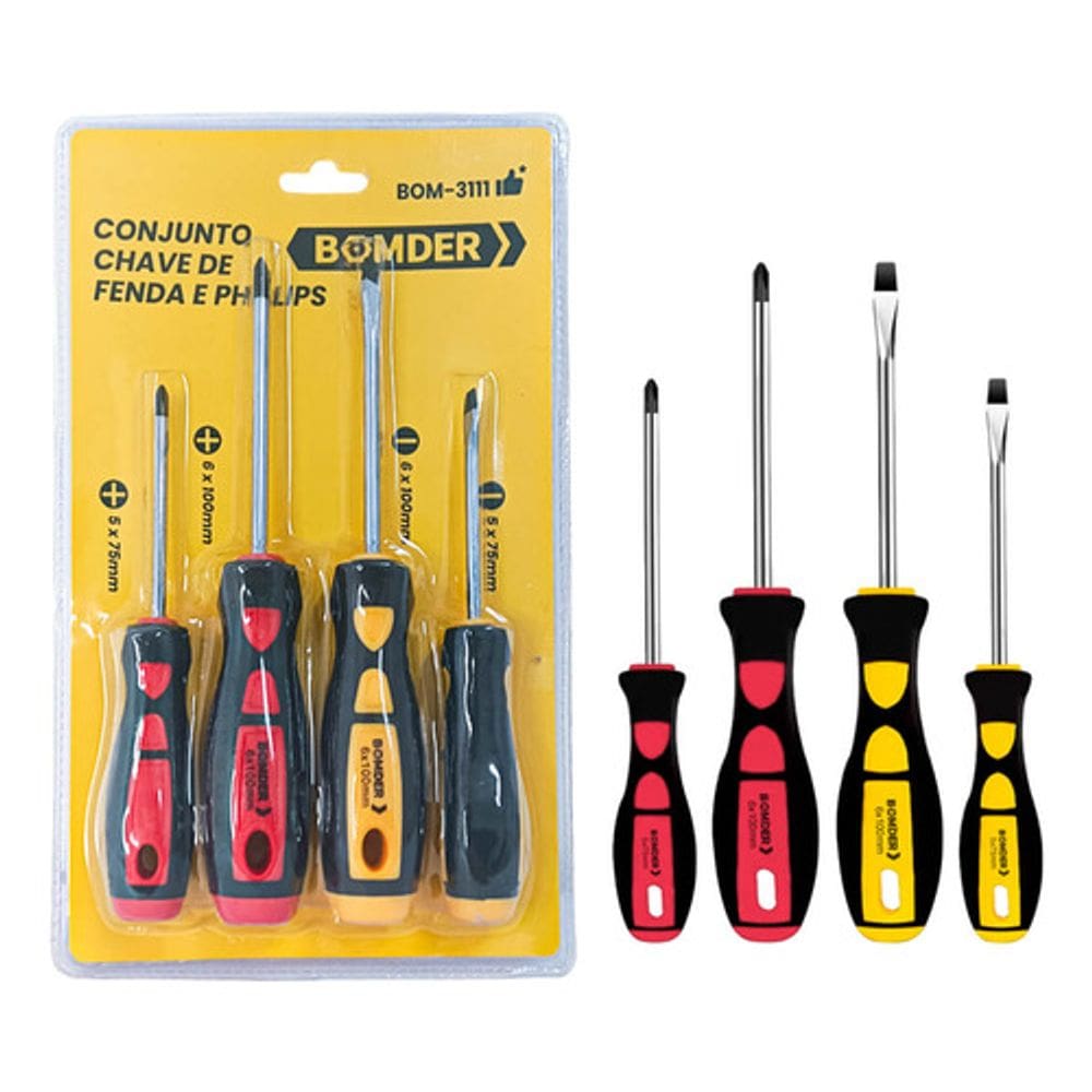 Kit Conjunto Chave De Fenda E Phillips Manutençao E Reparos