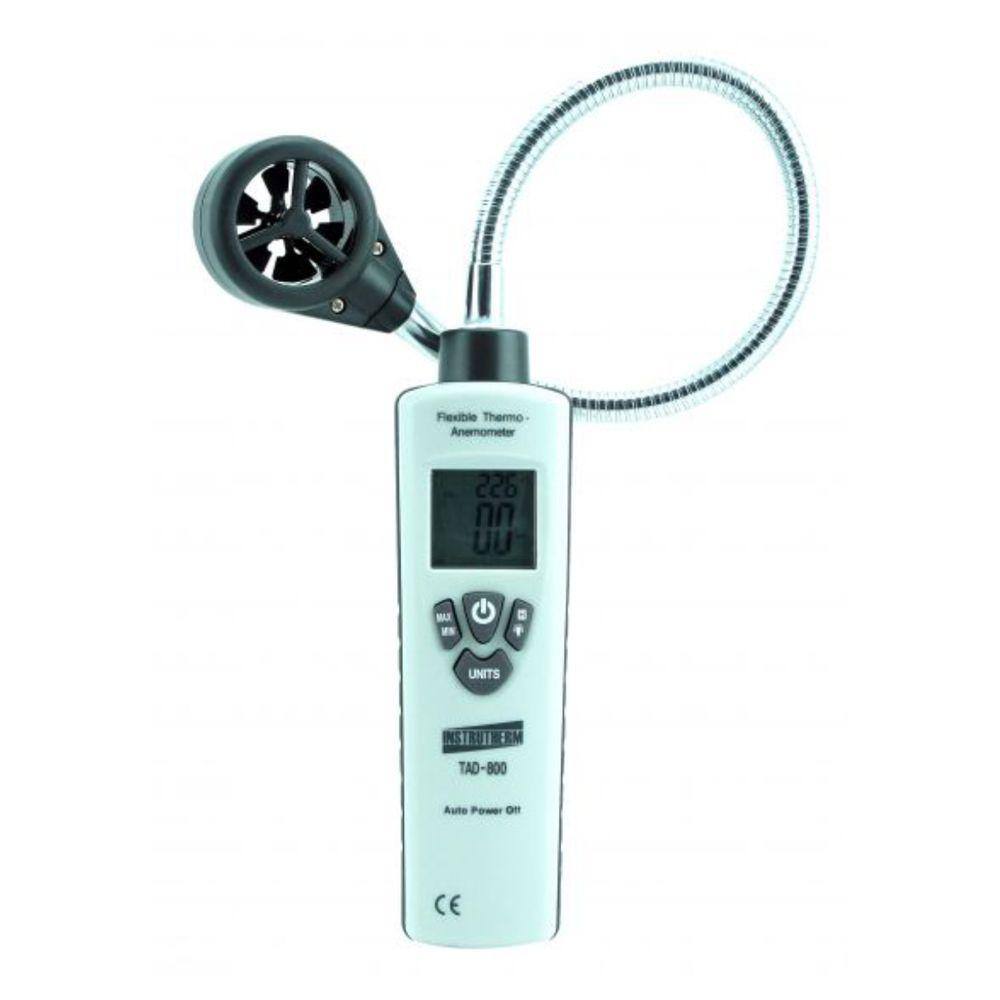 Termo Anemômetro Digital Escala 0,60 A 30M/s Data Hold Sensor Flexível Tad-800 Portátil Instrutherm Estojo Certificado
