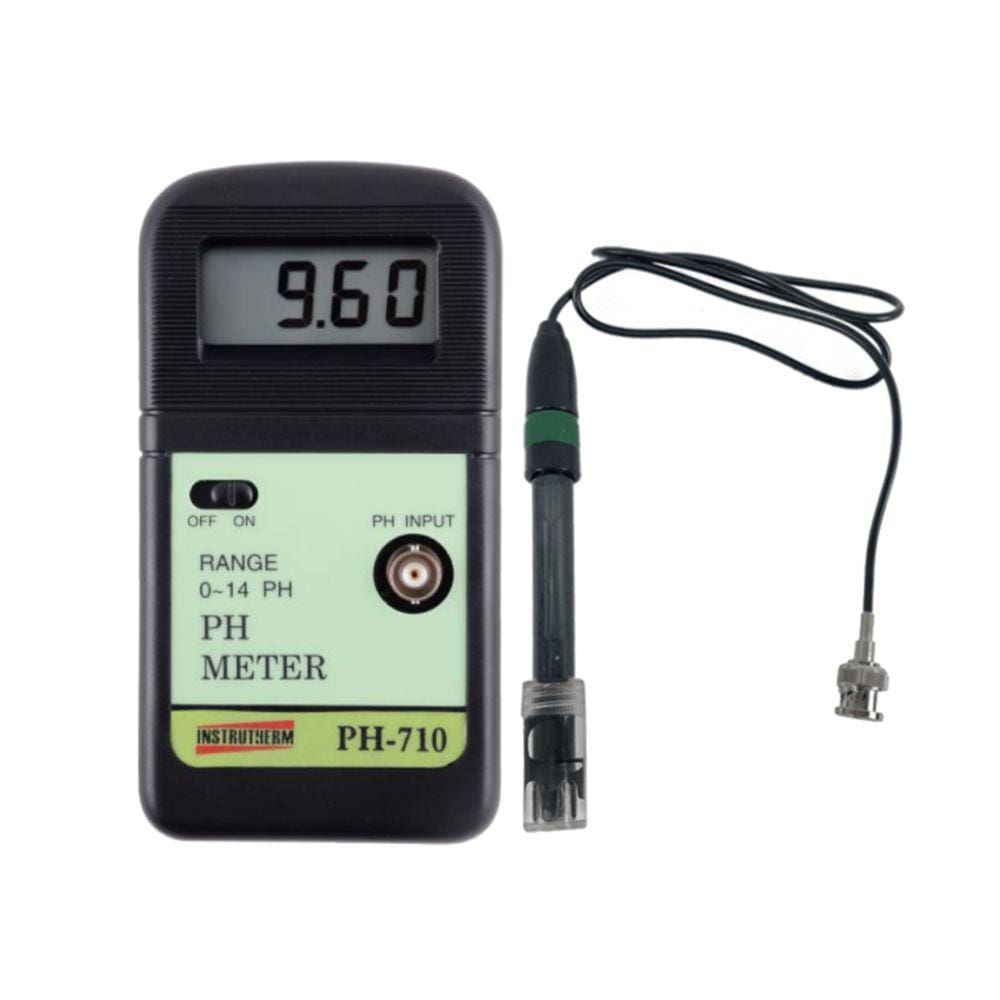 Kit Medidor Ph Digital Faixa 0,00 A 14,00 Ph-710 Eletrodo de Ph Tipo Combinado Bnc Epc-70 Instrutherm