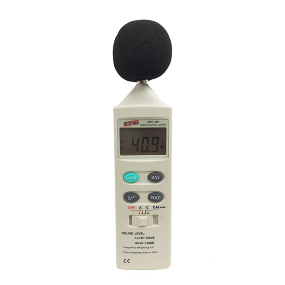 Decibelímetro Digital Acústico 35 A 130Db Calibrador Interno Dec-460 Portátil Instrutherm Protetor Estojo Certificado