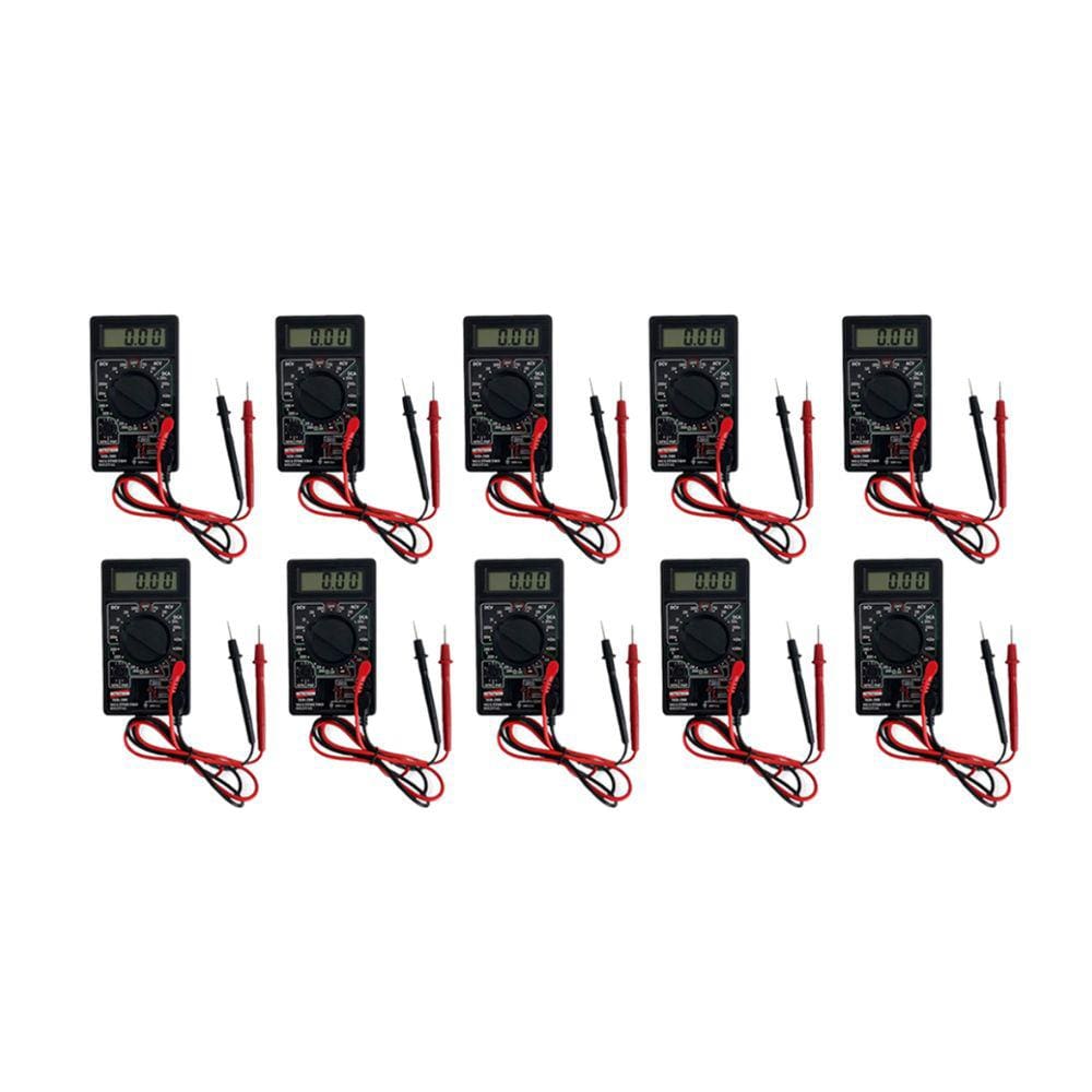 Kit 10 Multímetro Digital Tensão Corrente 3½ Dígitos Resistência Diodo Hfe Ponta Prova Md-300 Portátil Instrutherm